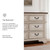 6 Drawer Dresser, Chipped White & Brown