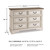 6 Drawer Dresser, Chipped White & Brown