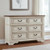 6 Drawer Dresser, Chipped White & Brown