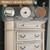 French Country 5 Drawer Chest, Tipover Restraint Device, 2-tone Finish, Wood, 40.13" W x 18.13" D x 58.13" H, Chipped White