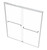 H Semi-Frameless Double Sliding Glass Shower Door with 1/4" Clear Tempered