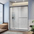Glass Shower Door, Semi Frameless Double Sliding Shower Door, 1/4" Clear Glass, Black Finish