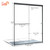 Glass Shower Door, Semi Frameless Double Sliding Shower Door, 1/4" Clear Glass, Black Finish