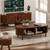 Coffee Table for Living Room, Modern Oval Coffee Table with Cabinets & Sliding Doors, Home Small Space, 47.2"