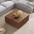 Merax Modern Wood Square Coffee Table with 4 Hidden Storage Drawers, 33.25" Minimalist Center Tables for Living Room, Easy Assembly, Walnut