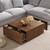 Merax Modern Wood Square Coffee Table with 4 Hidden Storage Drawers, 33.25" Minimalist Center Tables for Living Room, Easy Assembly, Walnut
