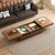 47.2"-81.8" Adjustable Walnut Center Table with Large Hidden Storage for Living Room