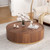 Round Coffee Table with Storage for Living Room, Wooden Circle Center Coffee Table with Drawers