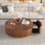 Round Coffee Table with Storage for Living Room, Wooden Circle Center Coffee Table with Drawers