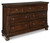 Signature Design by Ashley Porter Traditional 7 Drawer Dresser, Dark Brown