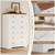 Hasuit White Dresser for Bedroom, Farmhouse 7 Drawers Dresser, 51.4"Tall Dressers Chest of Drawers with Hand Carved Panel