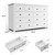 EnHomee 10 Drawer Dresser for Bedroom, Large Dressers & Chests for Bedroom,Modern White Wood Dresser for Clothes and Office Supplies