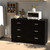 Dresser with Power Outlets Wooden 6 Drawer Dresser with USB and Type C Port Chest of Drawers for Bedroom