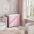 Baby 6 Fabric Drawers Dresser with Changing Table Top Diaper Changing Station with Storage for Nursery Modern Pink