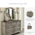Casual Smooth-Gliding 7-Drawer Dresser and Mirror with Safety Stop, Light Gray & Dark Brown