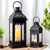 JHY DESIGN 13''&19.5''H Decorative Candle Lanterns Set of 2 Vintage Hanging Lantern Metal Candle Holder for Garden Living Room