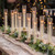 Set of 10 Metal Taper Candle Holders with Fluted Glass Cylinders - Gold Candlestick Holders Bulk for Outdoor Party