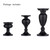 Candleholder Set for Candle Centerpieces, Table Mantel Fireplace Decoration Set of 3 Gourd-Shaped Design Black