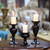 Candleholder Set for Candle Centerpieces, Table Mantel Fireplace Decoration Set of 3 Gourd-Shaped Design Black