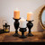 Candleholder Set for Candle Centerpieces, Table Mantel Fireplace Decoration Set of 3 Gourd-Shaped Design Black