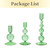 3PCS Green Candle Holder Taper Candle Holders Bulk, Crystal Ribbed Candle Sticks Holder Decor for Table Centerpiece