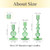 3PCS Green Candle Holder Taper Candle Holders Bulk, Crystal Ribbed Candle Sticks Holder Decor for Table Centerpiece