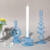 Rtteri 3 Pcs Glass Candlestick Holders Glass Candle Holders Groovy Wavy Elegant Taper Candle Stick for Wedding Home Birthday