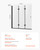 Shower Door, 51" W x 56" H, Frameless Foldable Hinged Shower Door, Tri-Fold Shower Glass Door