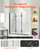 Shower Door, 51" W x 56" H, Frameless Foldable Hinged Shower Door, Tri-Fold Shower Glass Door