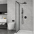 Shower Door Clear Tempered Glass Framed Shower Screen Walk-in Black Finish, Shower