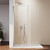 Shower Glass Door Frameless Shower Glass Door with Support Bar, Chrome Finish