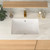 Bathroom Sink Rectangle 21x14 Inch White Rectangular Porcelain Ceramic Vessel Sink with Overflow,