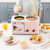 3 in 1 Breakfast Machine, Electric Mini Oven, Family Breakfast Station for Baking, Frying(Pink)