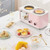 3 in 1 Breakfast Machine, Electric Mini Oven, Family Breakfast Station for Baking, Frying(Pink)