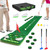 Golf Putting Game Set, Detachable Golf Putting Green Mat with 4 Balls, 2 Cups & Flags, 1 Portable Bag for Indoor & Outdoor