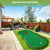 5x10ft Thickening Golf Putting Mat Professional Practice Training Mat with 3 Cups, 3 Flags and Realistic Turf, for Indoor Outdoor