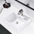 Bathroom Sink, 21"x18" White Rectangular Modern Ceramic Semi Recessed Vessel Sink