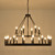 Wagon Wheel Chandelier 40In 22-Light Height Adjustable Large Modern Industrial Black