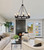 AMZASA Farmhouse 8-Lights Black Industrial Wagon Wheel Chandelier Light Fixture for Foyer Dining Room