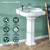 Bathroom, 19"Dx23"Wx36"H, White Color, with Backsplash, 1 Overflow Hole