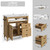 Bathroom Vanity with Sink, Towel Holder & Adjustable Solid Wood Legs