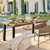 Devoko Home Acacia Wood Dining Table 6-Person Indoor Outdoor Table with Iron Legs