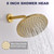 Bathtub Shower Faucet Set, 8" Rain Shower Head and Handheld Spray Combo, Round Shower Head