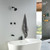 Shower Faucet Set with Tub Spout Matte Black Two Handles Shower Faucet Set Bathtub