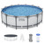 Round Metal Frame Outdoor Swimming Pool Set with Filter Pump, Ladder, and Cover, 14' x 48"