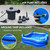 Inflatable Pool Bundle with Seats & Headrests - 8ft x 8ft - Electric Pump and Ground Tarp Included
