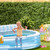 Intex Swim Center Inflatable Above Ground Outdoor Round Family Swimming Pool with Built-in Relaxing Bench