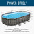 20’ x 12’ x 48” Above Ground Pool, Oval Metal Frame Outdoor Swimming Pool Set with Filter Pump, Ladder, and Cover