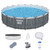 18' x 48" Above Ground Pool, Round Metal Frame Outdoor Swimming Pool Set with LED Light, Filter Pump