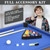 4.5Ft Pool Table, Wooden Billiard Tables for Kids, Portable Pool Game Tables 16 Balls, 2 Cue Sticks, 2 Chalks and Brush for Family, Party (Blue)